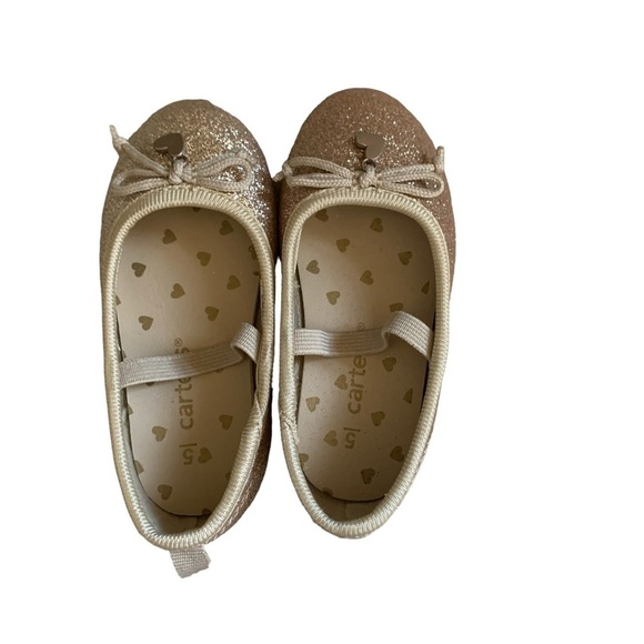 Carters Sparkly Gold Mary Jane Slip On Shoe NWT Size 5 - Picture 2 of 5